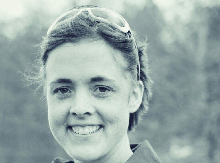 Sarah portrait headshot BW outside effected