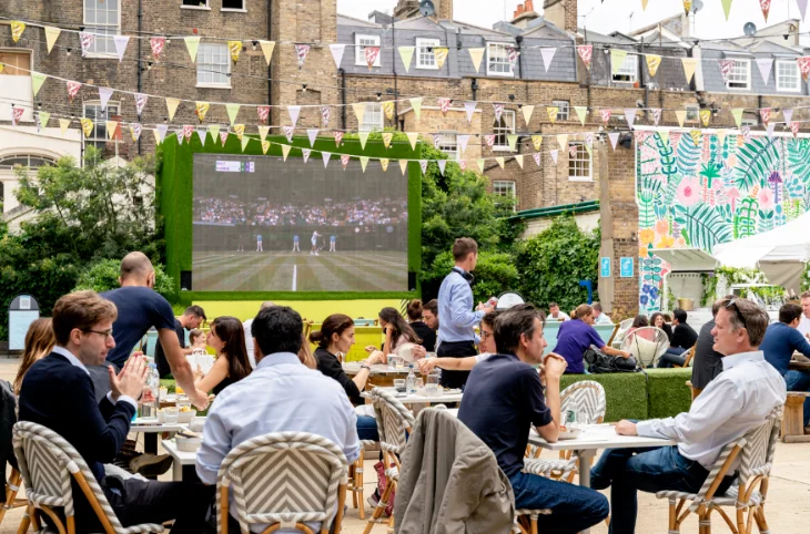 Wimbledon screenings at Eccleston Yards, Belgravia