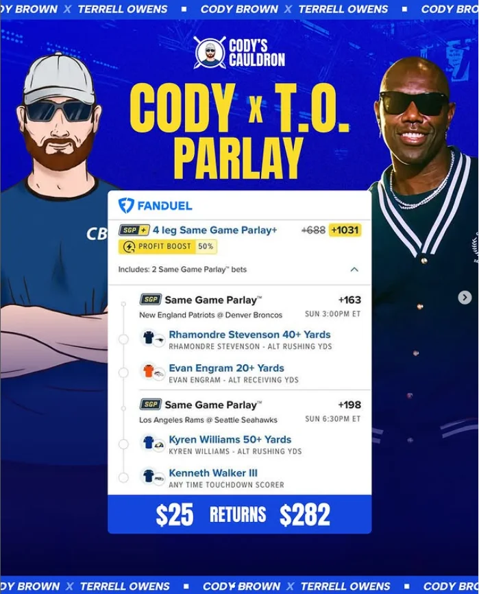 Terrell Owens Joins Cody Brown for Celebrity Cauldron Betting Showdown