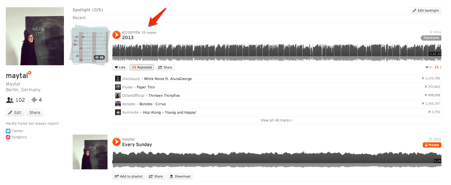 Soundcloud Reposts